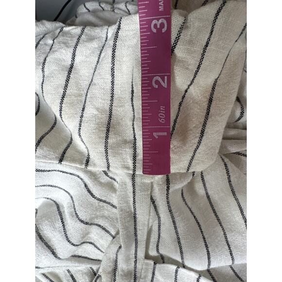 Derek Lam Maya Shirt Dress Striped Knot Waist Short Sleeve Midi Black & White 6 - Picture 8 of 12